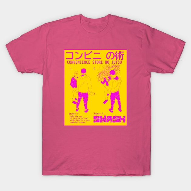 コンビニ の術 Convenience Store No Jutsu / The Convenience Store Technique (pink lemonade) T-Shirt by GodsBurden